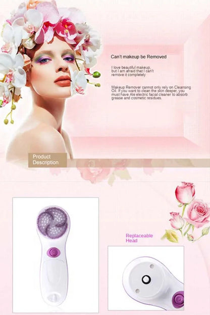 Multi-function Facial Cleansing Brush Set Vibrating Wireless Electric Face Cleansing Brush