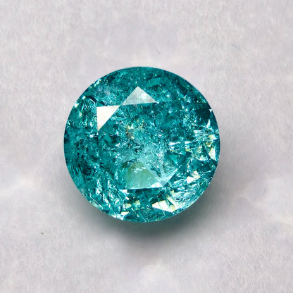 Lab Grown Paraiba Round Cracked Ice Cut Tourmaline Gemstone For DIY Jewelry Making Material Selectable AGL Certificate