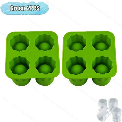 4Cup Shape Silicone Ice Cube Mold Tray for Summer Bar Party DIY Cold Drinks Kitchen Essential Ice Cup Maker Compartment Mold - AMULET RING STORE