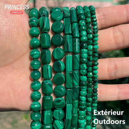 Hot Sell Natural Malachite Beads Rice Tubular Column Cuboid Shape Loose Beads for Jewelry Making DIY Bracelet Accessories - AMULET RING STORE
