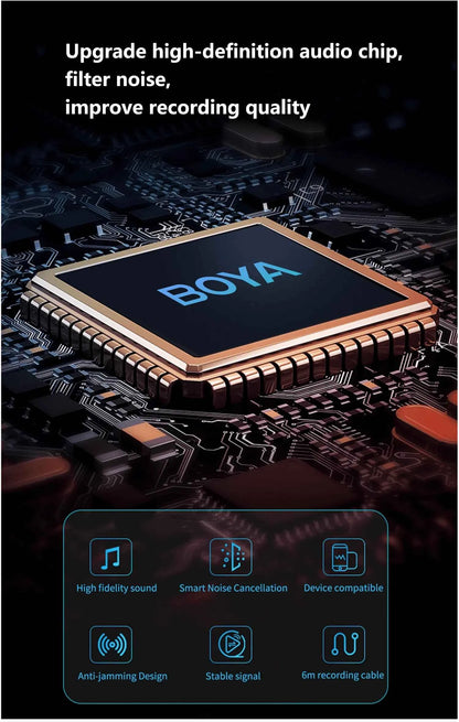 BOYA BY-M1 Condenser Lavalier Lapel Clip-on Microphone 3.5mm TRRS 6M Mic For PC iphone DSLR Camera YouTube Recording Streaming