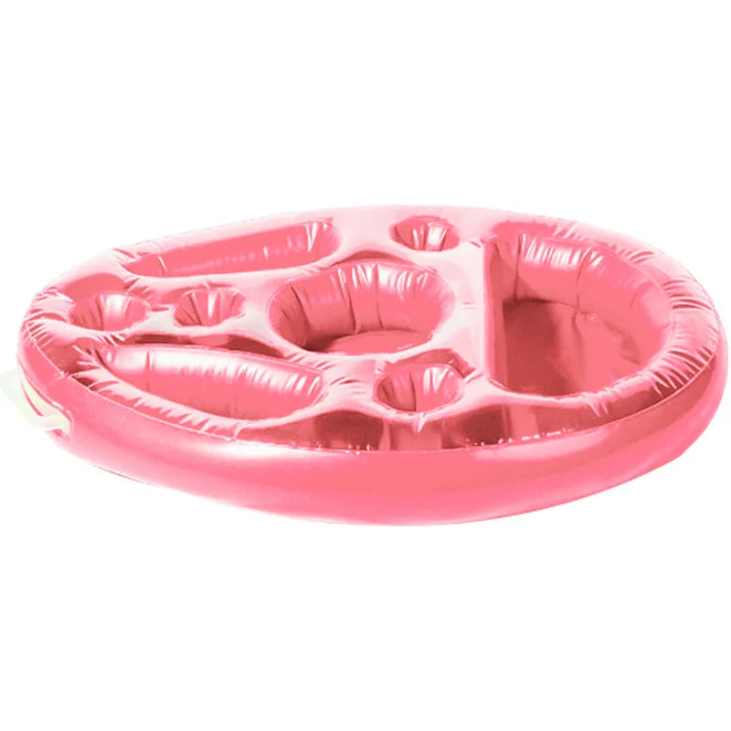 Inflatable PVC water ice bar self-service ice tray party floating portable beverage rack porous coaster tray. Water party - AMULET RING STORE