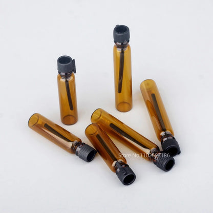 Glass Dropper Bottle Transparent Mini 1ml 2ml Stick Essential Oil with Inner Stopper Sample Trial Use Perfume Sub Bottles Empty - AMULET RING STORE