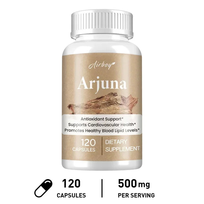 Arjuna Capsules - Supports Heart, Cardiovascular Health, Promotes Cellular Energy Production, Antioxidant, Non-GMO, Vegan - AMULET RING STORE