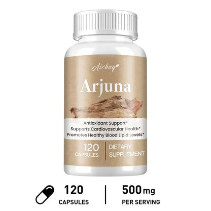 Arjuna Capsules - Supports Heart, Cardiovascular Health, Promotes Cellular Energy Production, Antioxidant, Non-GMO, Vegan - AMULET RING STORE