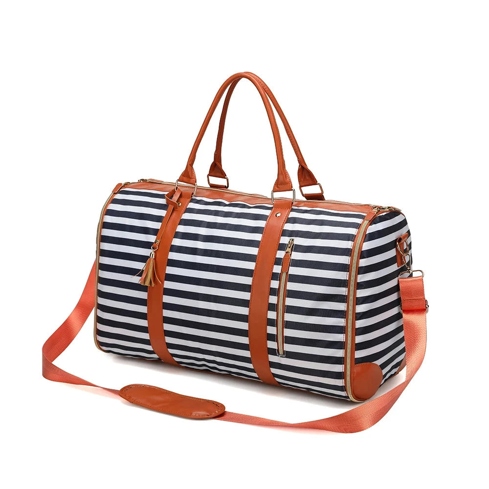 Fashion Large PU Folding Suit Storage Bag Women High Capacity Luggage Handbag Travel Sport Outdoor Multi Function Organizer