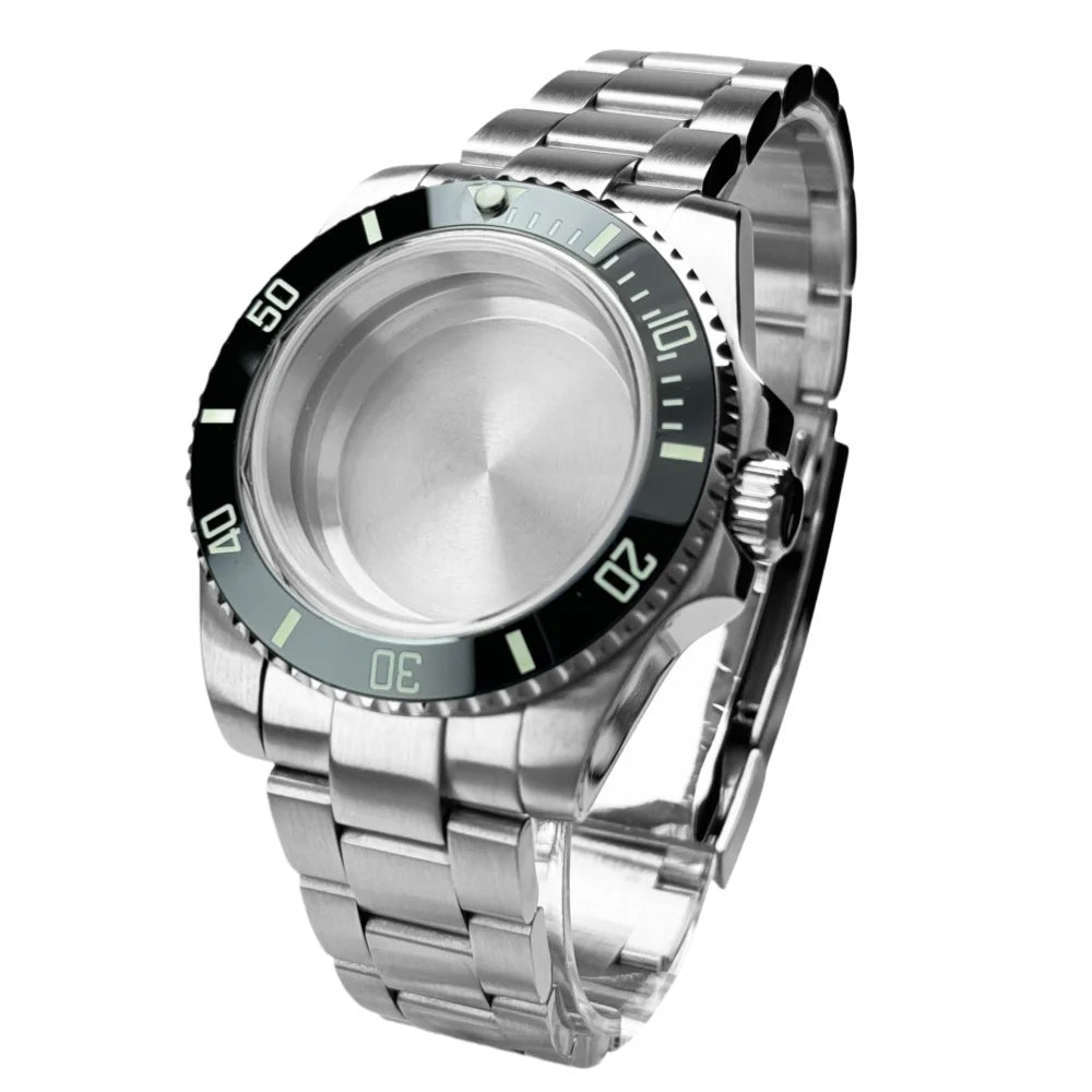 40mm 200m Waterproof NH34 NH35 NH36 Watch Case Accessories for Oyster Band SUB Watch Maker 120clicks BGW9 blue lume Bezel - AMULET RING STORE
