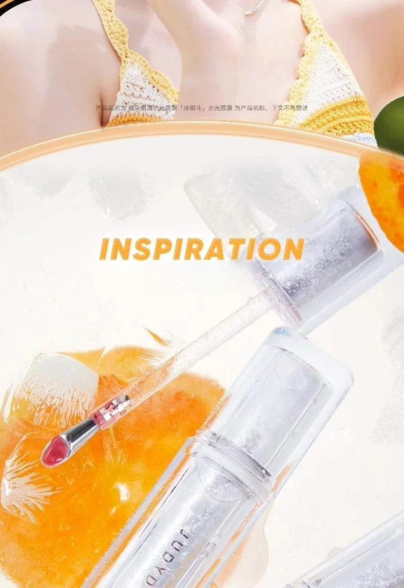 Judydoll Ice Iron Lip Glaze Lipsticks Non-Stick Cups Mirror Shine Watery Lip Lotion Metal Brush Head Makeup Cosmetics - AMULET RING STORE