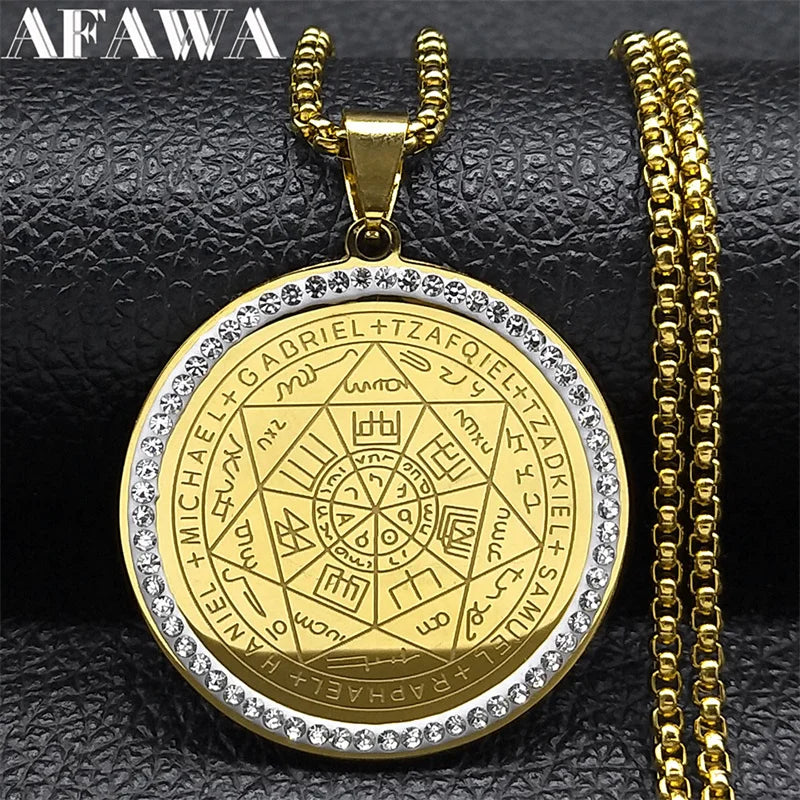 Seven Archangels Medal Angel Necklace for Women Men