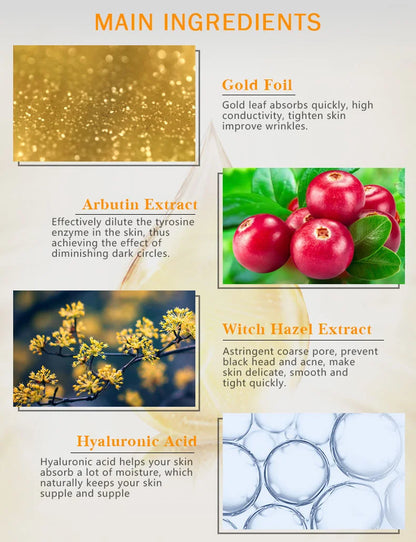 ARTISCARE 24K Gold Serum SET for Facial Care Eye Cream Moisturizing Face Essence Skin Care Products