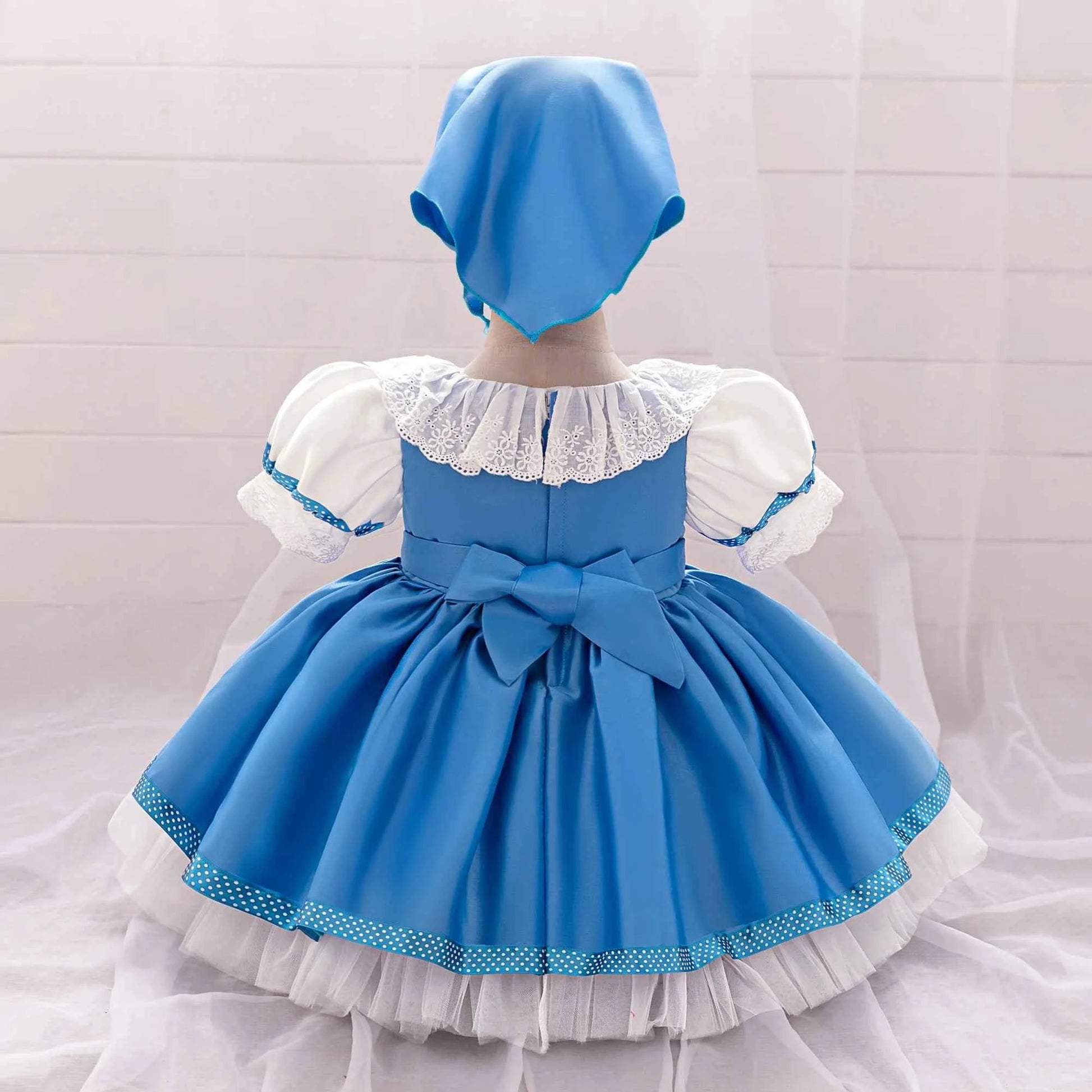 Masha and Bear Maid Costume for Baby Girls Lolita Christmas Costumes 1st Birthday Party Princess Dresss Bow Wedding Kids Clothes
