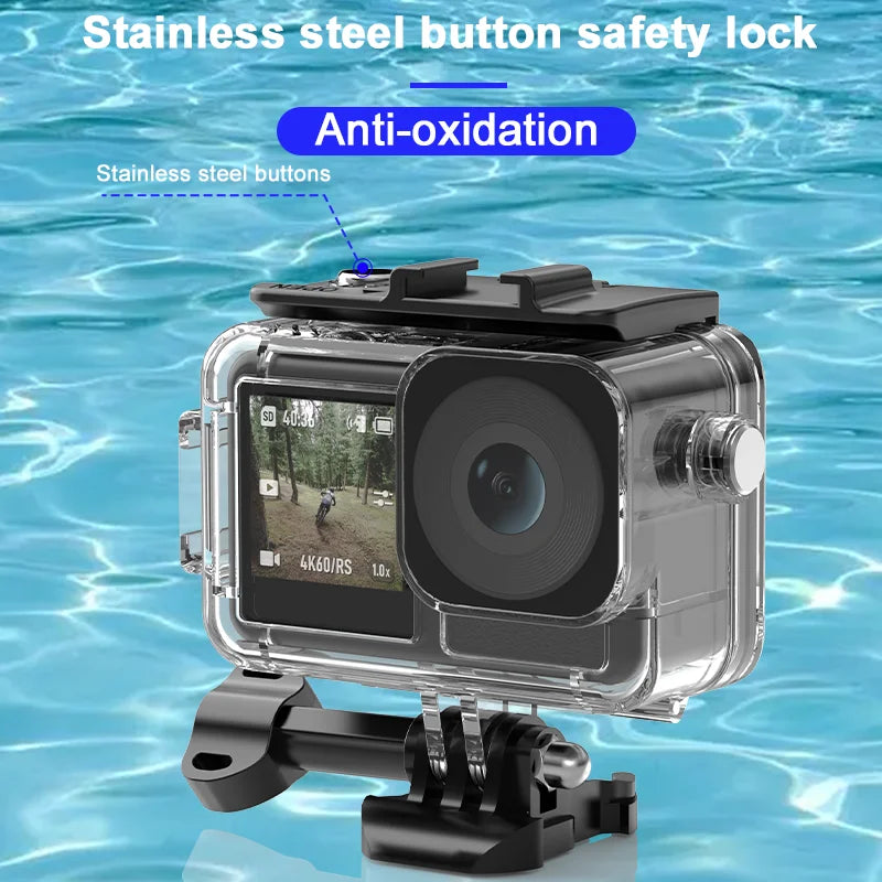 For DJI Osmo Action 4 Waterproof Case 40M Deep Diving Underwater Housing Shell for DJI Osmo Action 4 3 Action Camera Accessories - AMULET RING STORE