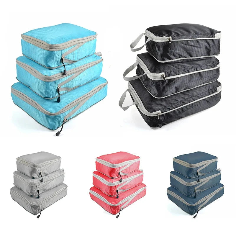 Travel Compression Packing Cubes Suitcase Luggage Organizer Set Zipper Foldable Storage Bag for Clothes Shoes Travel Accessories - AMULET RING STORE