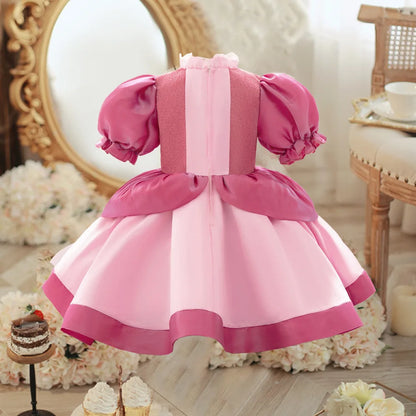 Princess Dress For Toddler Little Girl Luxurious Bow Gown Kids Birthday Party Clothes Halloween Carnival Children Princess Dress