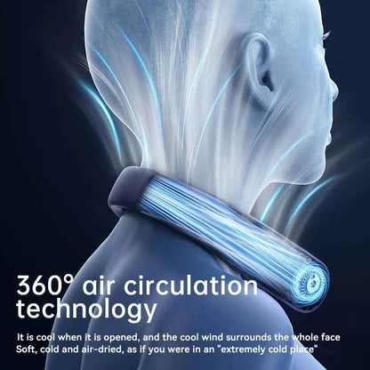 Portable Neck Fan 10000mAh Mini Bladeless Silent Neckband Fan USB Rechargeable 3 Speeds Mute Wireless Electric Neck Cooler Fans