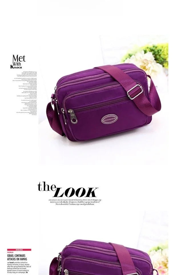 Casual Waterproof Nylon Canvas Ox Cloth Ladies oulder Bag Crossbody Bag Sport Sle Women's Handbag Soft Zipper Closure