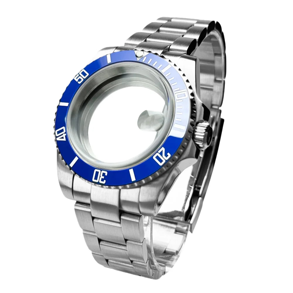 40mm 200m Waterproof NH34 NH35 NH36 Watch Case Accessories for Oyster Band SUB Watch Maker 120clicks BGW9 blue lume Bezel - AMULET RING STORE