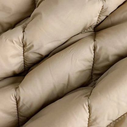 Women Padded Jacket round neck Long Sleeves patchwork coat Winter Warm Top Outerwear