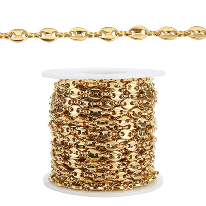 1M Heavy Chunky Hip Hop Chain Stainless Steel Frosted Oval Link Chains for DIY Men Jewelry Making Punk Necklace Bracelet Chain - AMULET RING STORE