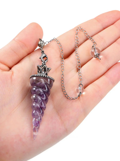 Orgonite  Resin 7 Chakra Crystal Pendulum Natural Chip Black Obsidian Pendant for  Divination Healing Pointed Pendulos X224 ﻿