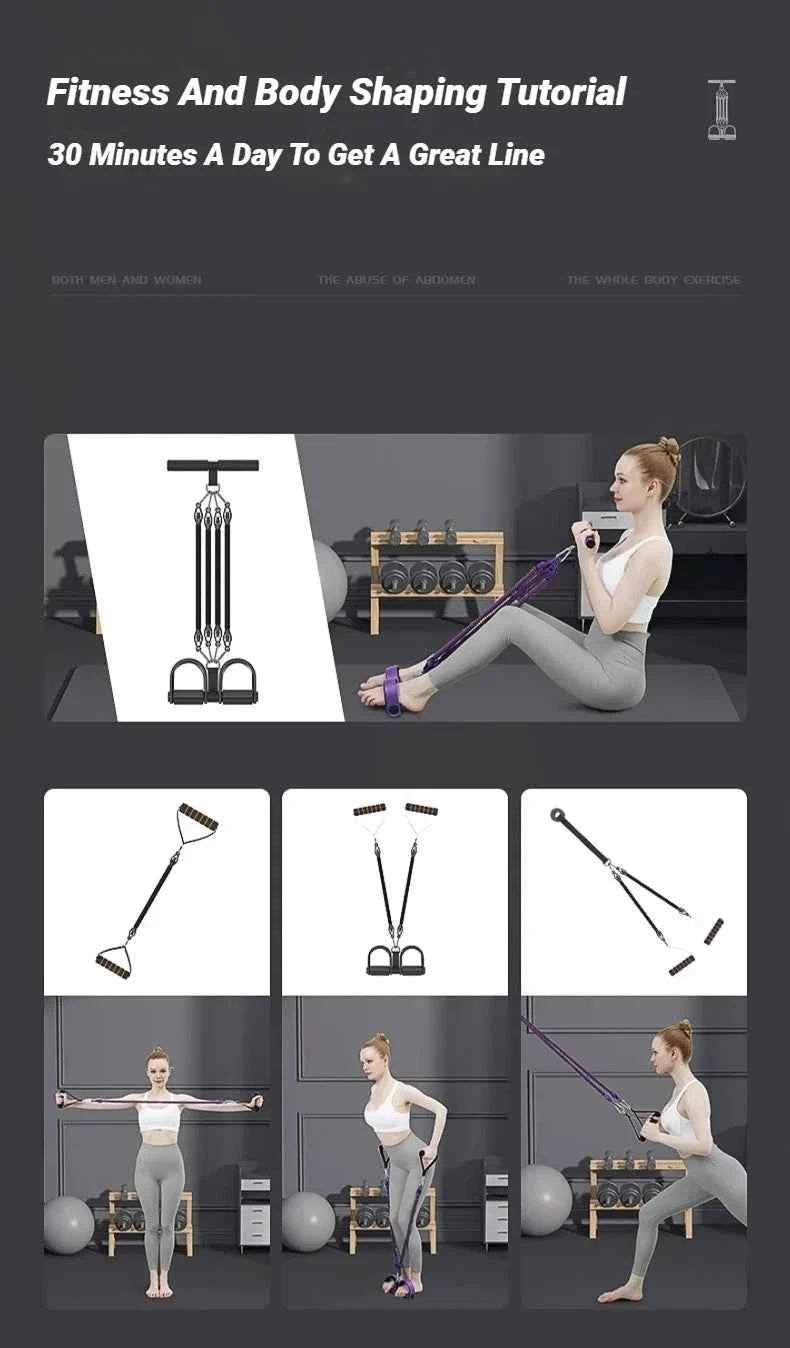 1pcPedal Tensioner for Home Fitness  Multifunctional Back Abdomen Ab Trainer for Men  Resistance Pull Exerciser