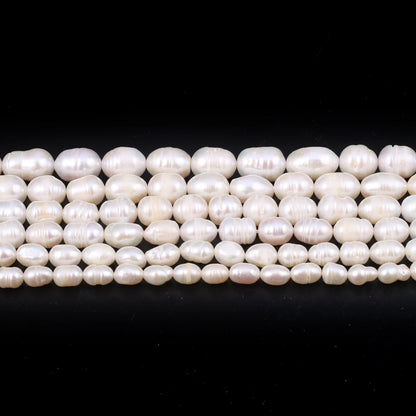 Natural Freshwater Pearl Beads Rice Round Shape Isolation Loose Beaded for Jewelry Making DIY Bracelet Necklace Accessories Gift - AMULET RING STORE