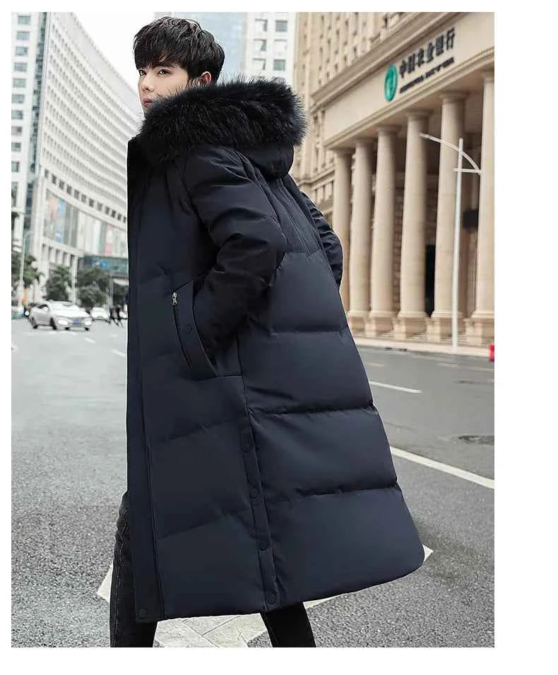 Fashion Winter Jacket for Man Down Coat jacket Parka Men's winter padded jackets Fur Collar Hooded Warm Long Padding HXY291