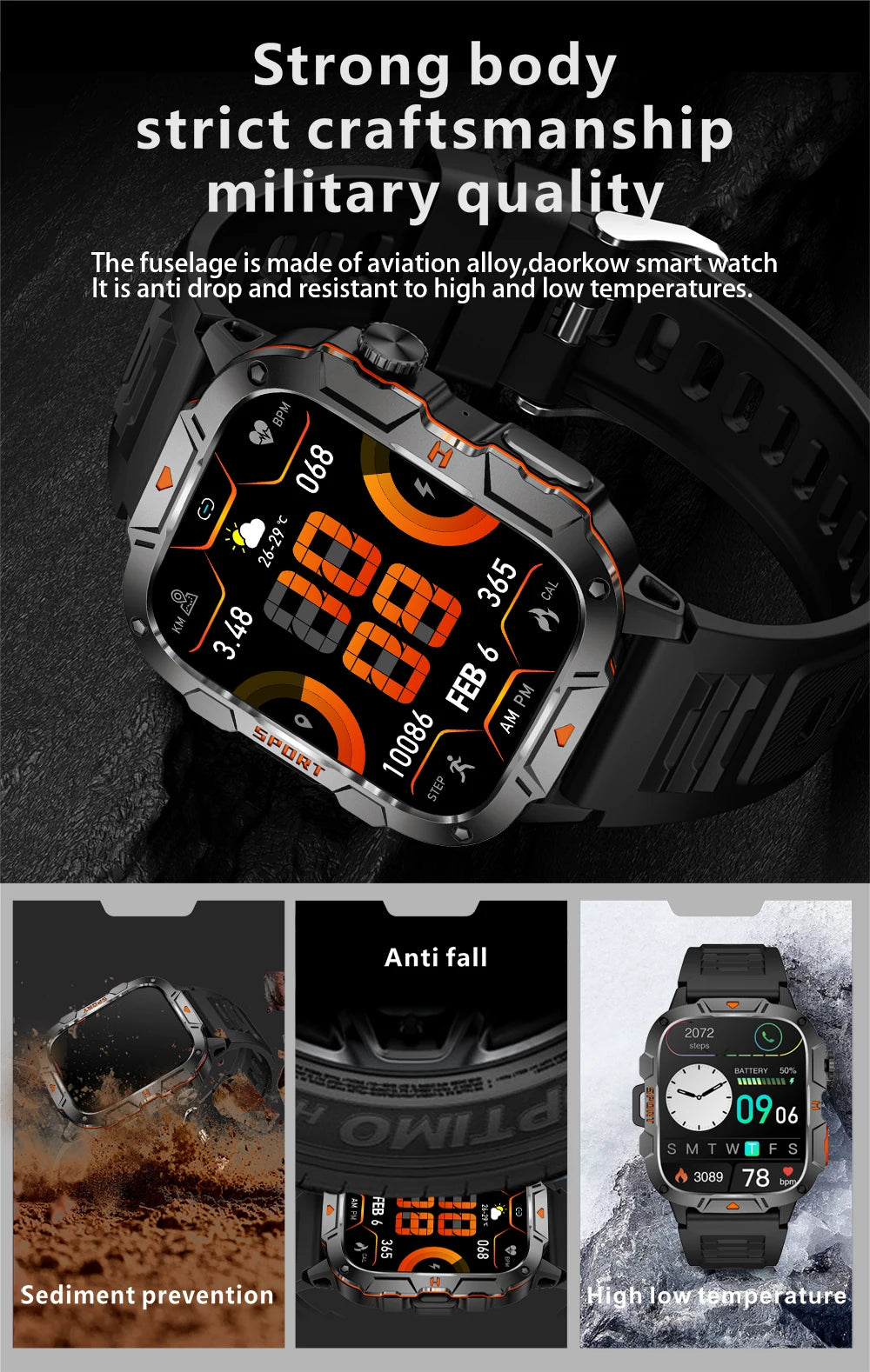 New Full Touch Smart Watch Men For Android Xiaomi Blood Pressure Oxygen Fitness Watch Waterproof LED Flashlight SmartWatch 2024 - AMULET RING STORE