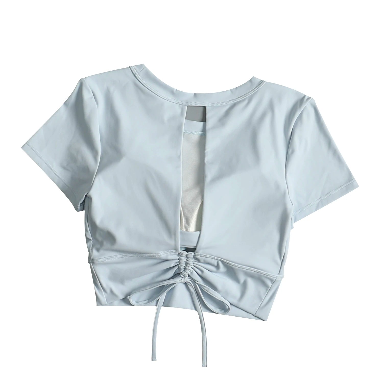 Yoga suit with chest pad sports beauty back fashionable quick-drying short-sleeved T-shirt running Pilates training fitness - AMULET RING STORE