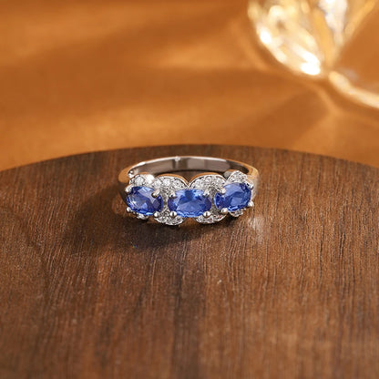 Exquisite Blue CZ Ring for Women | Premium 925 Sterling Silver | High-Quality Fashion Jewelry Gift Wedding Ring