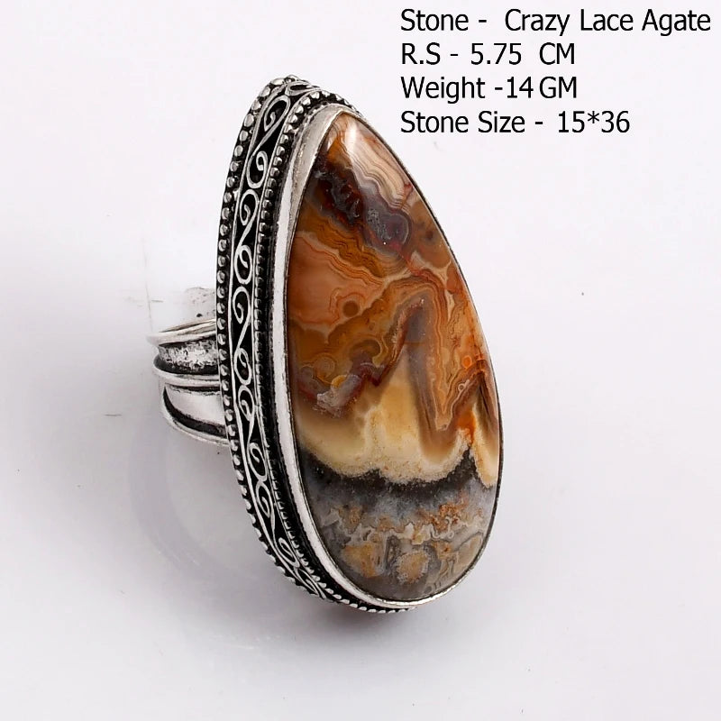 Genuine Turquoise Labradorite Moonstone Owyhee Opal Amazonite Ruby Zoisite  Ring