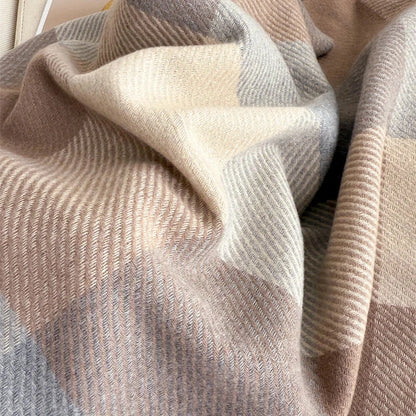 Plaid Imitation Cashmere Blanket Winter Women Scarf Designer Thick Warm Pashmina Shawl Wraps Tassel Poncho Stoles Echarpe Unisex