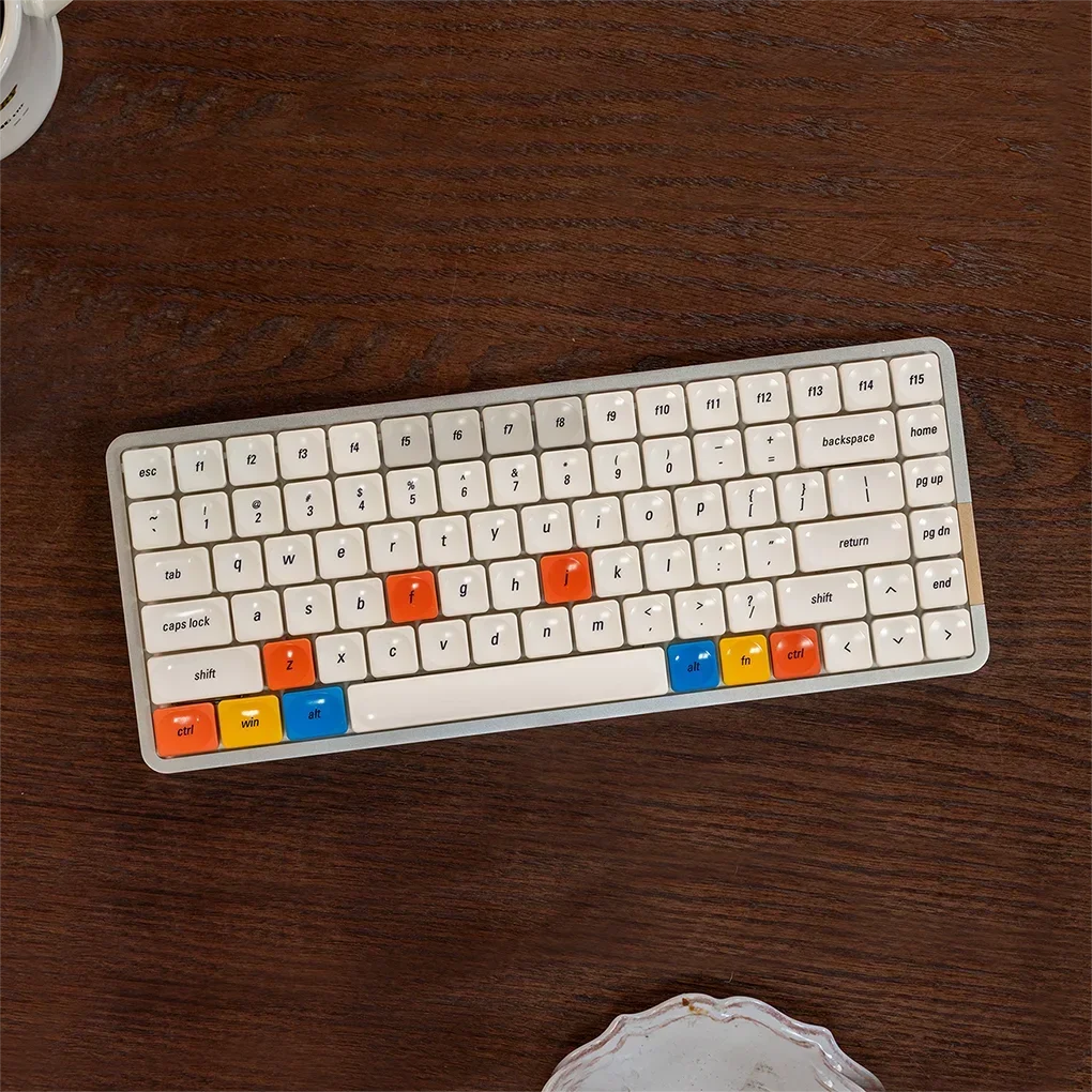 LCK Time Theme Keycaps Set PBT Custom Mondrian Keyboard Cap Low Profile Original Office Gaming KeyCap for Mechanical Keyboard