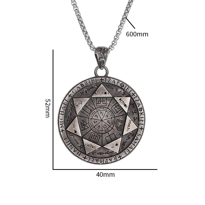 Retro Fashion Seven Angels Magic Circle Solomon's Seal Necklace Pendant