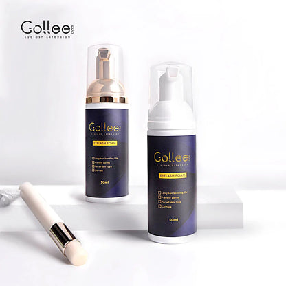 Gollee Clean Eyelash Glue Lash Foam Kit Eyelash Cleaning Foam 50ml/100ml Brush Shampoo Eyelash Extension Cleaning Gentle Makeup - AMULET RING STORE