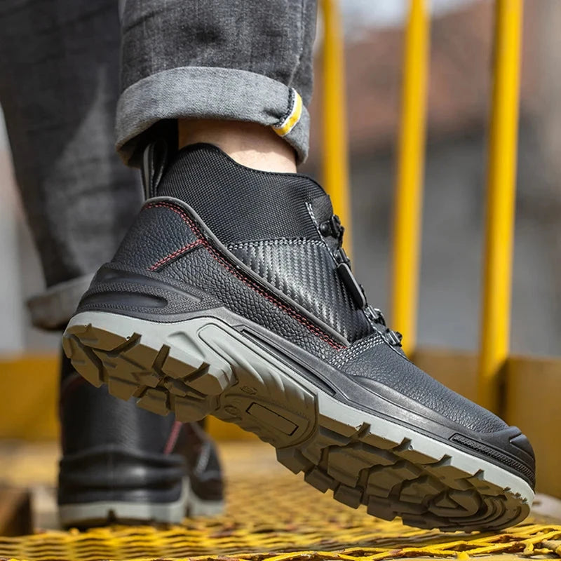 Safety Shoes Men Waterproof Work Boots Anti-smash Anti-puncture Protective Shoes Indestructible Steel Toe Boots Outdoor Sneaker - AMULET RING STORE