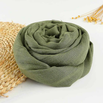Autumn Winter New Cotton Linen Scarf For Women Girls Solid Color Sunscreen Scarves Soft Foulard Viscose Female Wrap Shawls