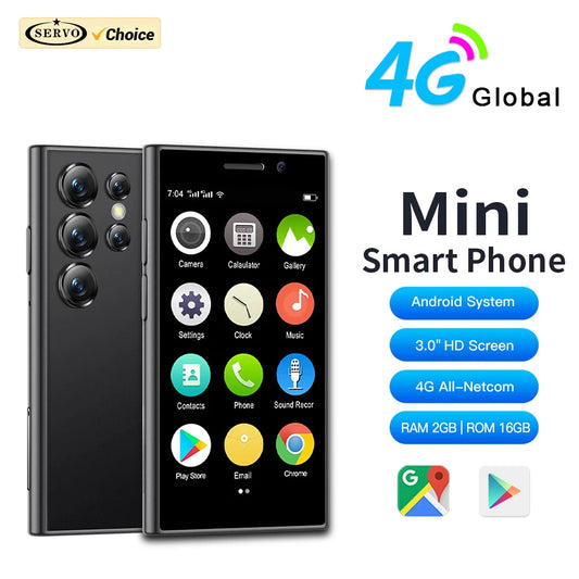 2024 New SERVO S24 Mini 4G Global Smartphone Android System Google Store 2000mAh Facial Unlock Small Smartphones Latest Upgrade - AMULET RING STORE
