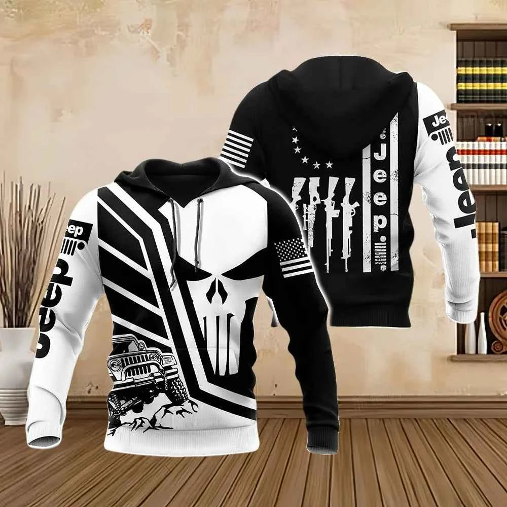 Men Fashion Four Seasons Hoodies Vintage Skull 3D Print Pullover Sweatshirts Men Comforts Kangaroo Pocket Y2k Hoodies Clothing