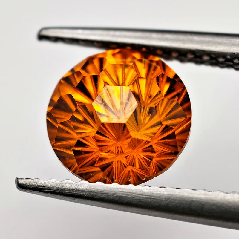 New Partschinite 5.0-12.0mm Round Pyrotechnic Cut Cubic Zirconia Stones Loose Gemstone for Jewelry Making