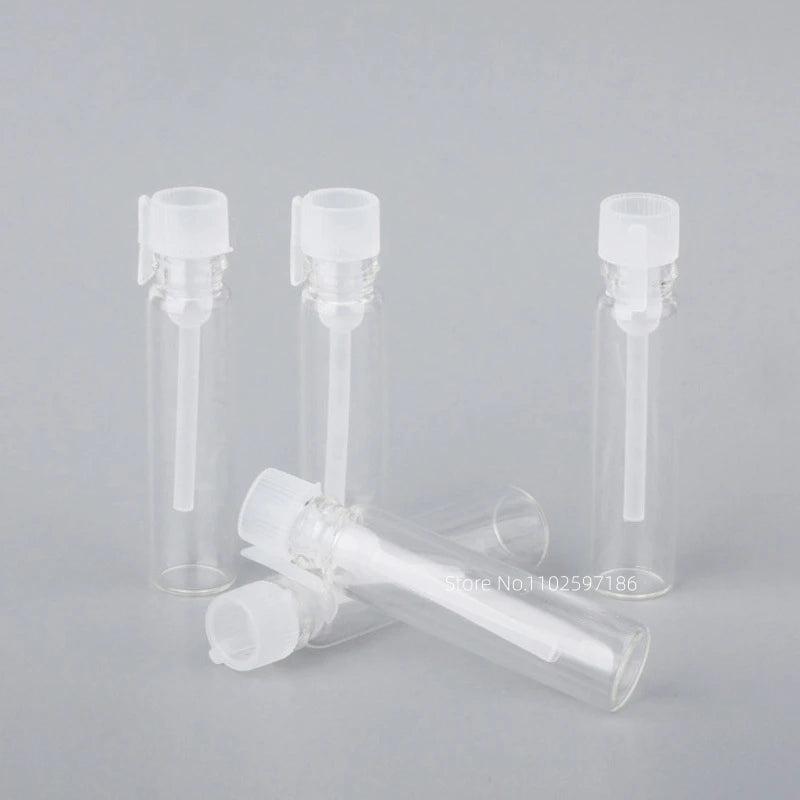 Glass Dropper Bottle Transparent Mini 1ml 2ml Stick Essential Oil with Inner Stopper Sample Trial Use Perfume Sub Bottles Empty - AMULET RING STORE