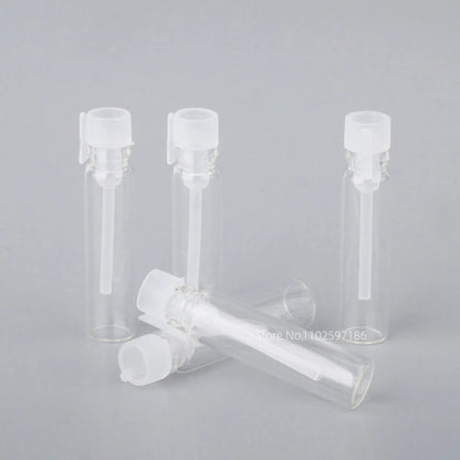 Glass Dropper Bottle Transparent Mini 1ml 2ml Stick Essential Oil with Inner Stopper Sample Trial Use Perfume Sub Bottles Empty - AMULET RING STORE