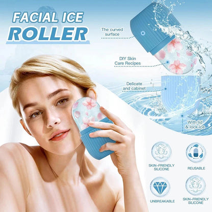 Silicone Cube Tray Shape Face Facial Ice Roller Massage Face Massage Roller Frozen Facial Reusable Ice Roller Beauty  Skin care
