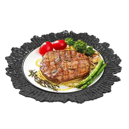 24PCS 12.6in Modern Charger Plates Daily Dining Round Plastic Reef Plate Dinner Plates - AMULET RING STORE