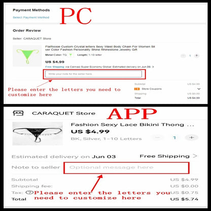 Customize Letter Name Thong Sexy Women Tanga Panties Metal Waist Body Chain G-String Big Butt Briefs Personalized Underwear Gift - AMULET RING STORE