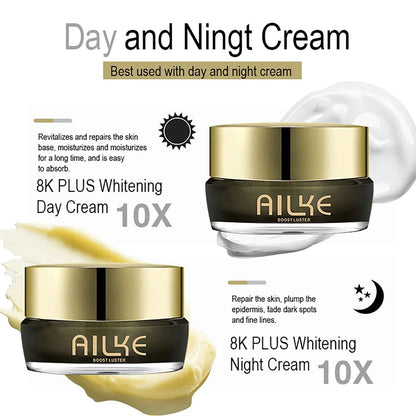 AILKE Whitening Face Cream, Antioxidant, Reduce Dark Spots, Inhibit Melanin, Anti-aging, With Collagen, Niacinamide, Glutathione