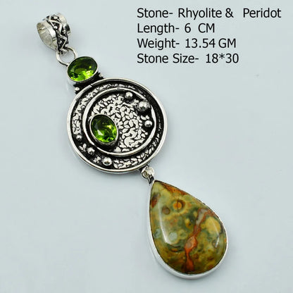 Genuine Moonstone Botswana Agate Prehnite Owyhee Opal  Pendant Women Jewelry gift