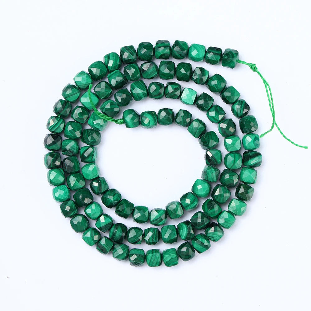 Hot Sell Natural Malachite Beads Rice Tubular Column Cuboid Shape Loose Beads for Jewelry Making DIY Bracelet Accessories - AMULET RING STORE
