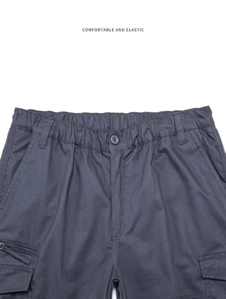 Summer Men's Cargo Shorts Loose Casual Below Knee Pants Elastic Waist Plus Size Outdoor Jogging Tactical Capri Pants