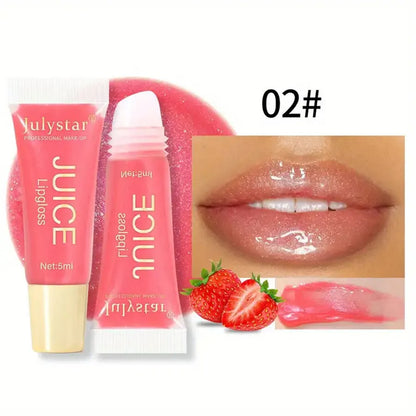 Watery Crystal Clear jelly Lip Oil Lip Balm Moisturizing And smoothingLip Lines Jelly Pout Lip Gloss Glass Lip Fruit Scent - AMULET RING STORE